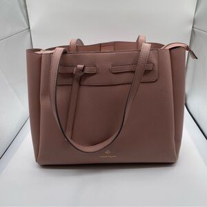 Nanette Lepore Pink Arrissa Triple Section Shoulder Tote Bag Women Handbags